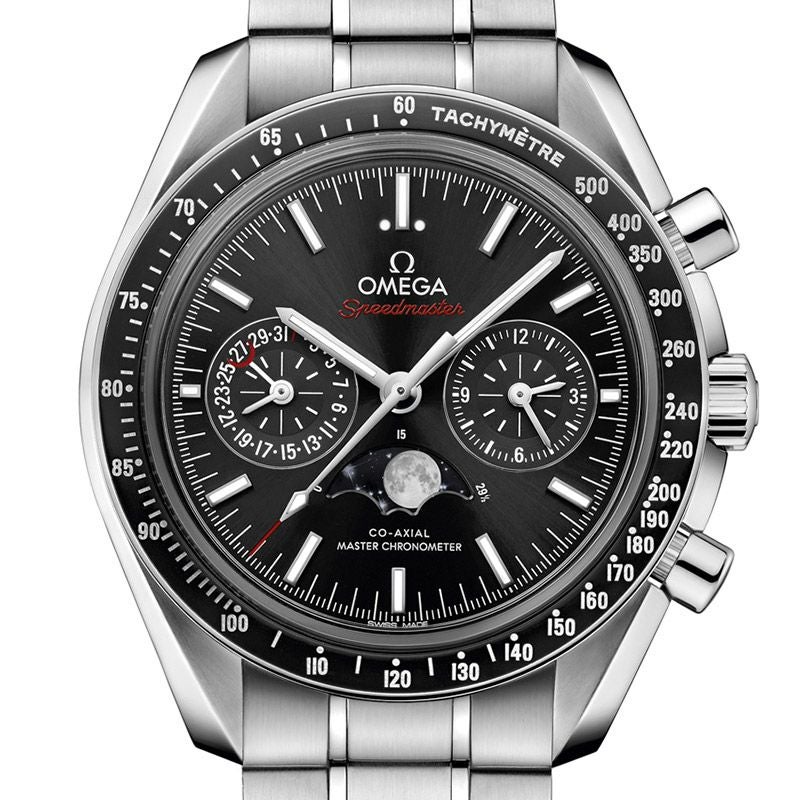 OMEGA SPEEDMASTER MOONWATCH OMEGA MASTER CHRONOMETER MOONPHASE CHRONOGRAPH 44.25MM オメガ スピードマスター ムーンフェイズ コーアクシャル マスター クロノメーター ムーンフェイズ クロノグラフ 44.25MM 304.30.44.52.01.001