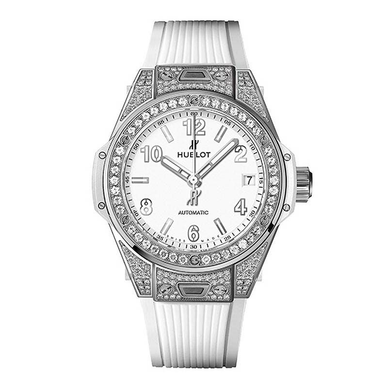 HUBLOT BIG BANG ONE CLICK STEEL WHITE PAVE ウブロ ビッグ・バン ワンクリック スチール ホワイト パヴェ 465.SE.2010.RW.1604