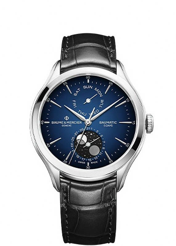 BAUME&MERCIER CLIFTON BAUMATIC DAY-DATE/MOON-PHASE GRADIENT BLUE 10593 ボーム&メルシエ クリフトン ボーマティック デイデイト/ムーンフェイズブルーグラデーション 10593 M0A10593