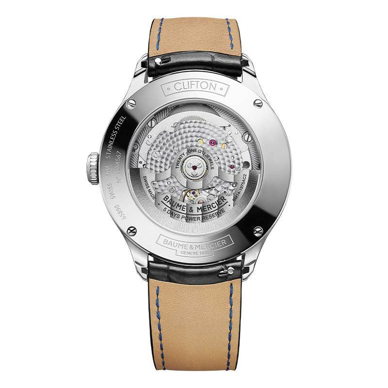 BAUME&MERCIER CLIFTON BAUMATIC DAY-DATE/MOON-PHASE GRADIENT BLUE 10593 ボーム&メルシエ クリフトン ボーマティック デイデイト/ムーンフェイズブルーグラデーション 10593 M0A10593