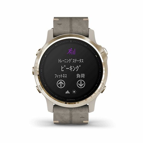 GARMIN fenix 6S Sapphire Tundra Light Gold Leather band ガーミン フェニックス 6S サファイア ツンドラライトゴールド レザーバンド 010-02159-8M