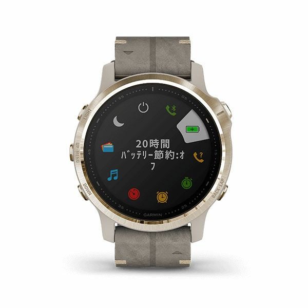 GARMIN fenix 6S Sapphire Tundra Light Gold Leather band ガーミン フェニックス 6S サファイア ツンドラライトゴールド レザーバンド 010-02159-8M