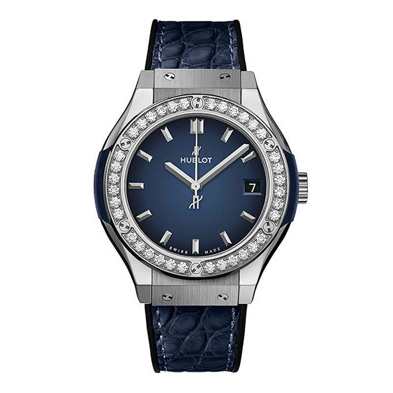 HUBLOT CLASSIC FUSION TITANIUM DEEP BLUE DIAMONDS ウブロ クラシック・フュージョン チタニウム ディープブルー ダイヤモンド 581.NX.6670.LR.1104.JPN19