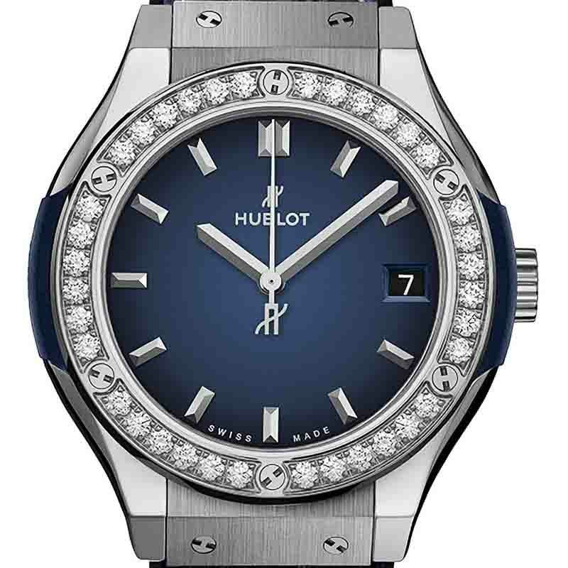 HUBLOT CLASSIC FUSION TITANIUM DEEP BLUE DIAMONDS ウブロ クラシック・フュージョン チタニウム ディープブルー ダイヤモンド 581.NX.6670.LR.1104.JPN19