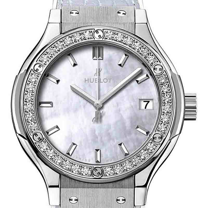 HUBLOT CLASSIC FUSION PEARL WHITE DIAMONDS ウブロ クラシック・フュージョン パールホワイト ダイヤモンド 581.NE.6070.LR.1204.JPN16