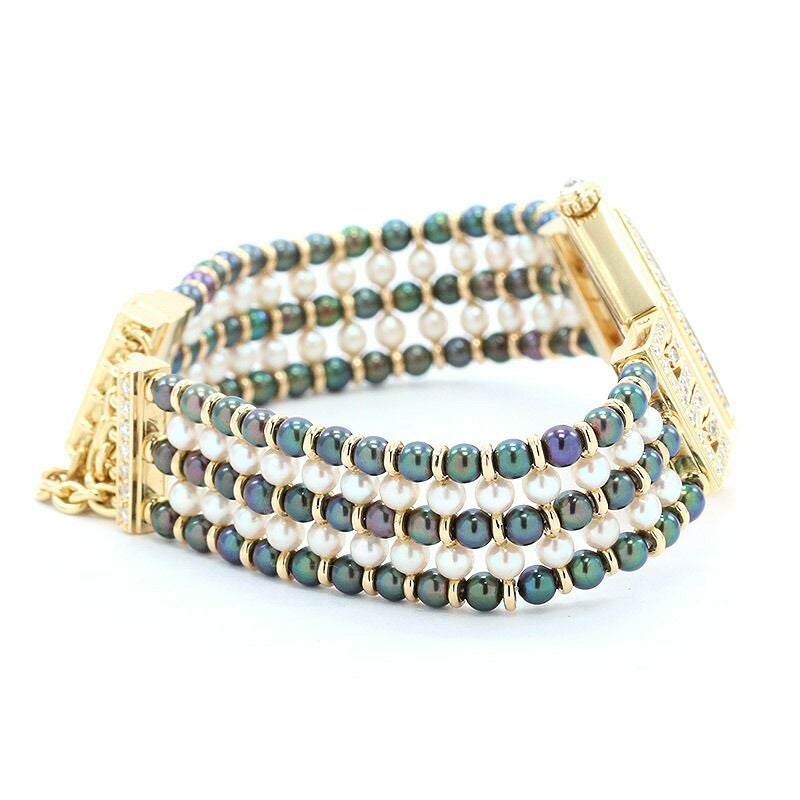【中古】CARTIER HEXAGONAL WATCH WITH FIVE ROWS PEARLS BRACELET カルティエ ヘキサゴナルウォッチ 5ロウ パールブレスレット WK1002PF