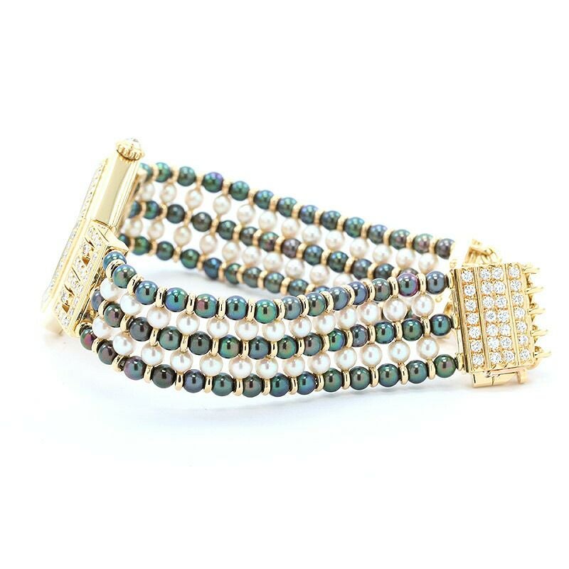 【中古】CARTIER HEXAGONAL WATCH WITH FIVE ROWS PEARLS BRACELET カルティエ ヘキサゴナルウォッチ 5ロウ パールブレスレット WK1002PF