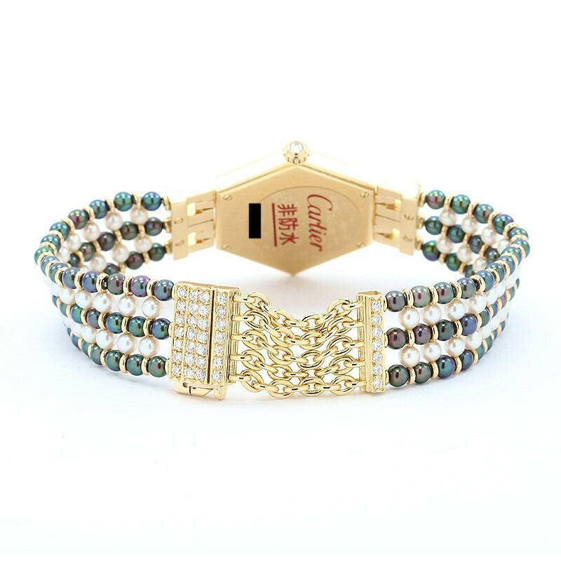 【中古】CARTIER HEXAGONAL WATCH WITH FIVE ROWS PEARLS BRACELET カルティエ ヘキサゴナルウォッチ 5ロウ パールブレスレット WK1002PF