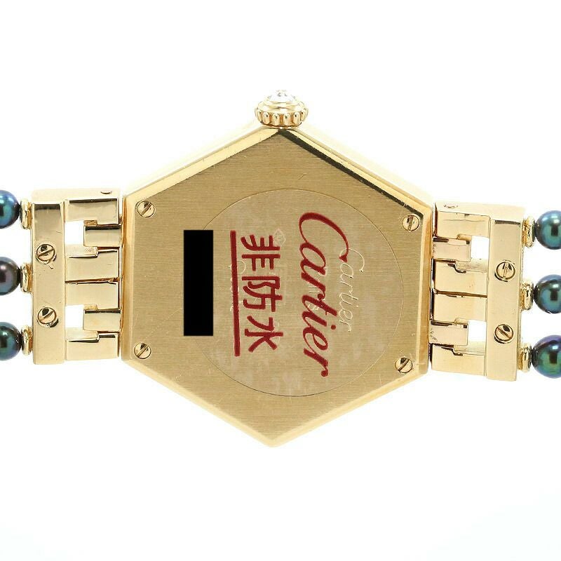 【中古】CARTIER HEXAGONAL WATCH WITH FIVE ROWS PEARLS BRACELET カルティエ ヘキサゴナルウォッチ 5ロウ パールブレスレット WK1002PF
