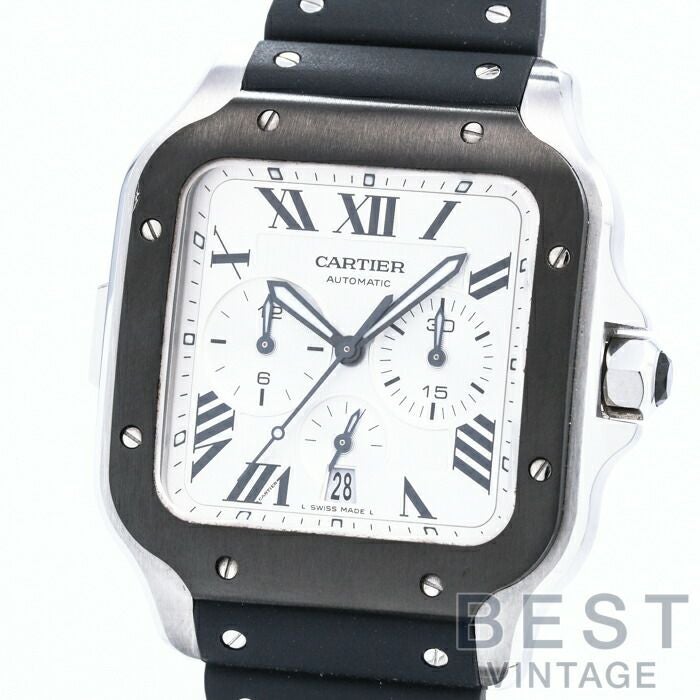 【中古】CARTIER SANTOS DE CARTIER CHRONOGRAPH WATCH カルティエ サントス ドゥ カルティエ クロノグラフ ウォッチ XL WSSA0017