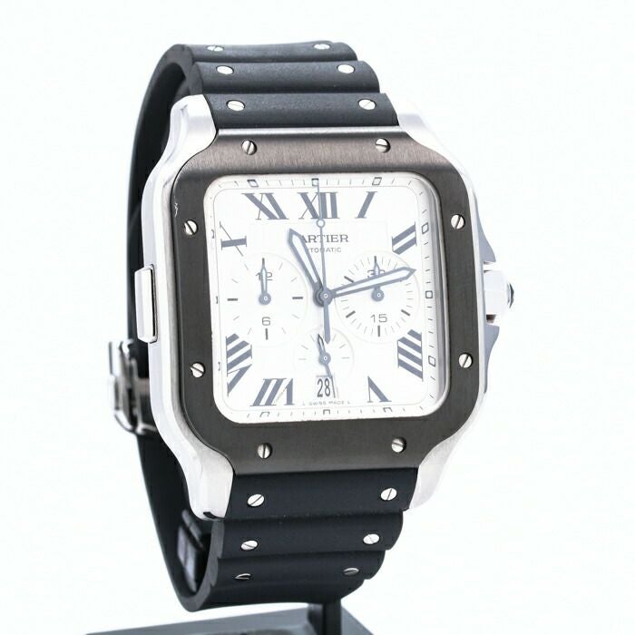 【中古】CARTIER SANTOS DE CARTIER CHRONOGRAPH WATCH カルティエ サントス ドゥ カルティエ クロノグラフ ウォッチ XL WSSA0017