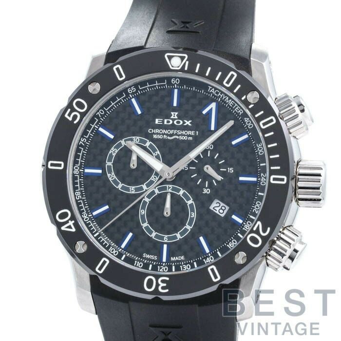 【中古】EDOX CHRONOOFFSHORE 1 CHRONOGRAPH エドックス クロノオフショア 1 クロノグラフ 10221-3-NIBU2