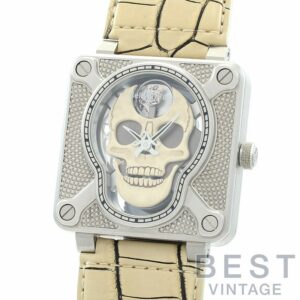 【中古】BELL & ROSS BR 01 LAUGHING SKULL WHITE LIMITED EDITION OF 99 PIECES ベル&ロス BR01 ラフィングスカル ホワイト 世界限定99本 BR01-SKULL-O-SK-ST