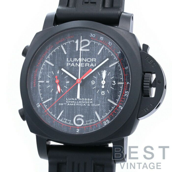 【中古】OFFICINE PANERAI LUMINOR LUNA ROSSA CHRONO FLYBACK LIMITED オフィチーネ・パネライ ルミノール ルナ・ロッサ クロノ フライバック 世界限定1,036本 PAM01037(OP7151)