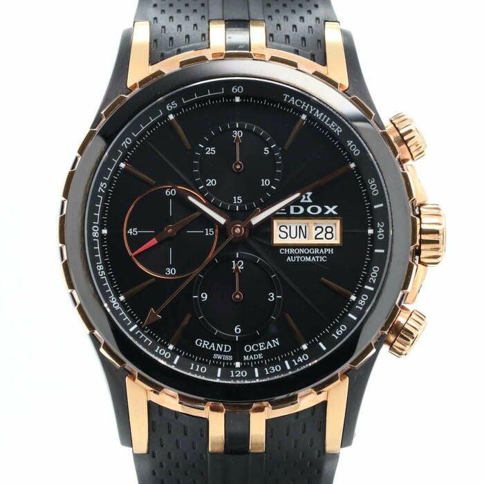 【中古】EDOX GRAND OCEAN CHRONOGRAPH エドックス グランドオーシャン クロノグラフ 01113-357RN-NIR