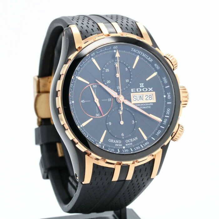 【中古】EDOX GRAND OCEAN CHRONOGRAPH エドックス グランドオーシャン クロノグラフ 01113-357RN-NIR