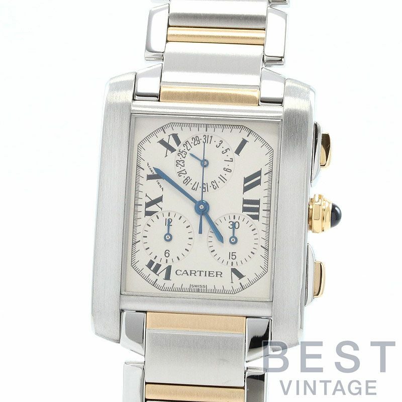 【中古】CARTIER TANK FRANCAISE EXTRA-LARGE MODEL CHRONO REFLEX カルティエ タンクフランセーズXL クロノリフレックス W51004Q4