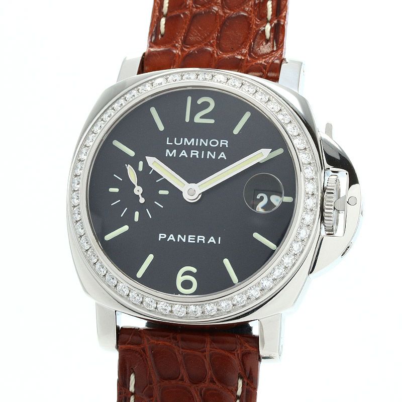【中古】OFFICINE PANERAI LUMINOR MARINA DIAMOND COLLECTION オフィチーネ パネライ ルミノールマリーナ ダイヤモンドコレクション PAM00071(OP6548)