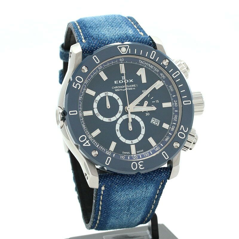 【中古】EDOX CHRONO OFFSHORE 1 エドックス クロノオフショア1 10221-3BU3-BUIN3-D