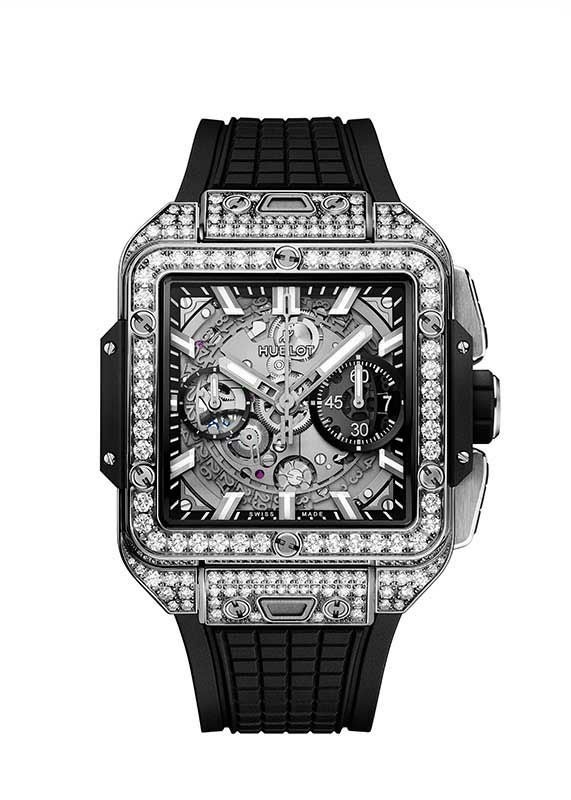 HUBLOT SQUARE BANG UNICO TITANIUM PAVE ウブロ スクエア・バン ウニコ チタニウム パヴェ 821.NX.0170.RX.1604