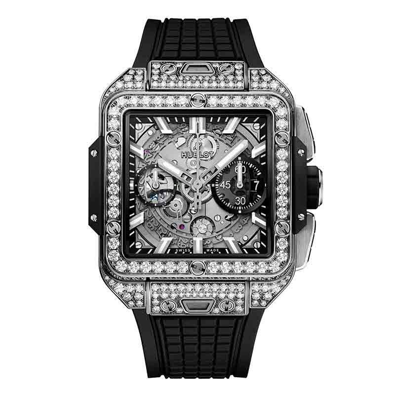 HUBLOT SQUARE BANG UNICO TITANIUM PAVE ウブロ スクエア・バン ウニコ チタニウム パヴェ 821.NX.0170.RX.1604