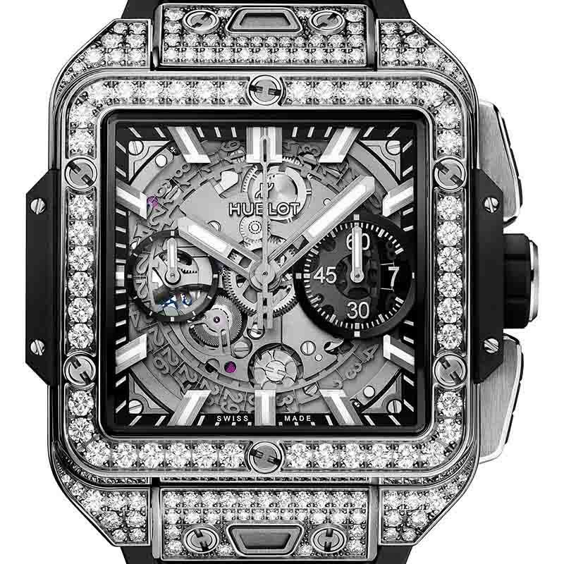 HUBLOT SQUARE BANG UNICO TITANIUM PAVE ウブロ スクエア・バン ウニコ チタニウム パヴェ 821.NX.0170.RX.1604