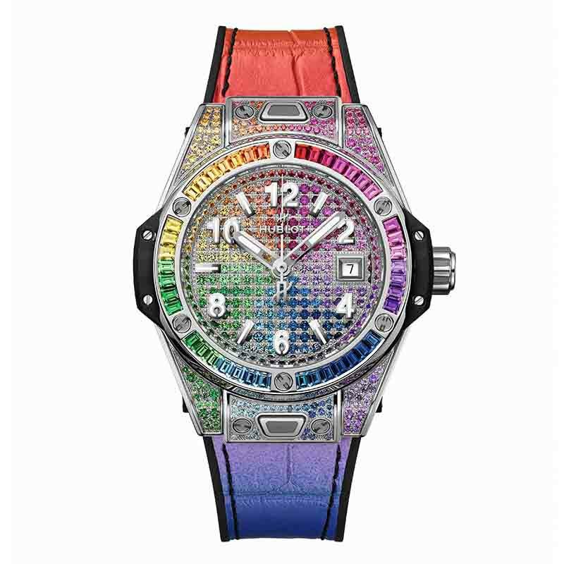 HUBLOT BIG BANG ONE CLICK STEEL RAINBOW ウブロ ビッグ・バン ワンクリック スチール レインボー 485.SX.9900.LR.0999