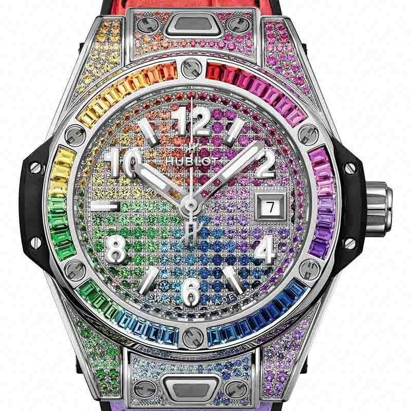 HUBLOT BIG BANG ONE CLICK STEEL RAINBOW ウブロ ビッグ・バン ワンクリック スチール レインボー 485.SX.9900.LR.0999