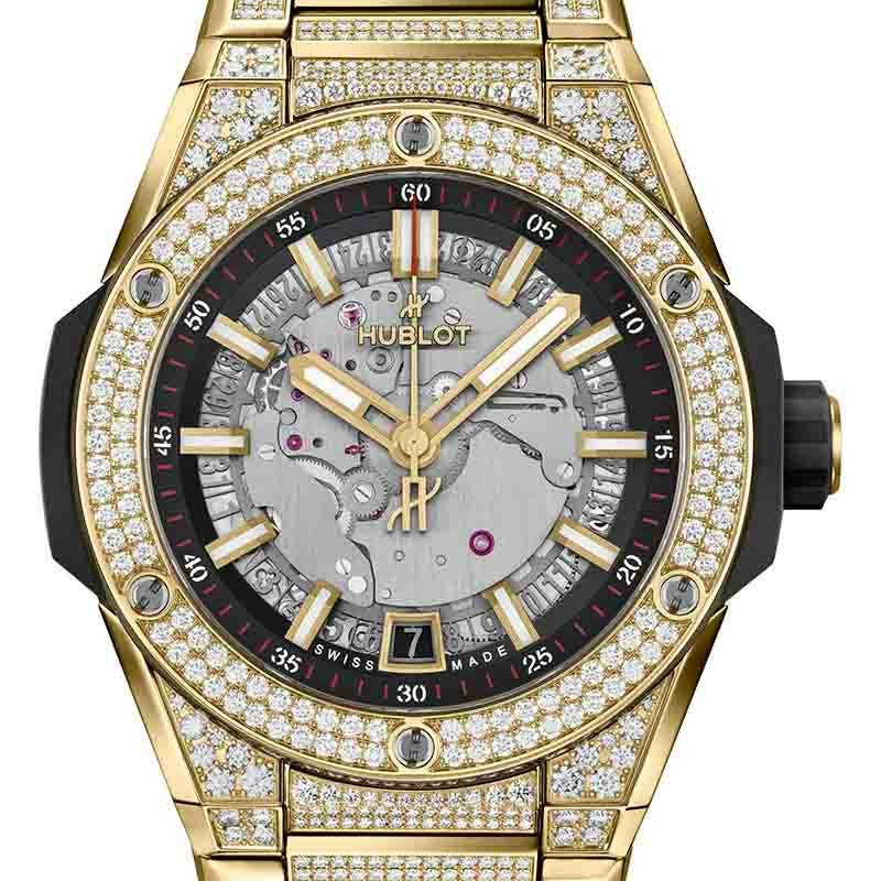 HUBLOT BIG BANG INTEGRATED TIME ONLY YELLOW GOLD PAVE ウブロ ビッグ・バン インテグレーテッド タイムオンリー イエローゴールド パヴェ 456.VX.0130.VX.3704