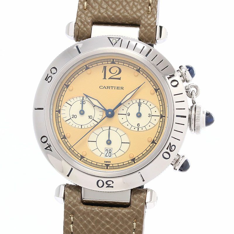 【中古】CARTIER PASHA DE CARTIER PLONGEUR CHRONOGRAPH 38MM カルティエ パシャ ドゥ カルティエ プロンジャー クロノグラフ 38MM W3100355