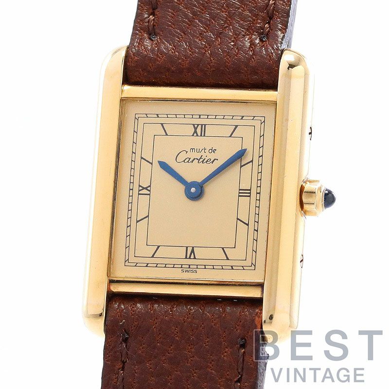 【中古】CARTIER MUST TANK SMALL MODEL VERMEIL カルティエ マストタンクSM ヴェルメイユ -