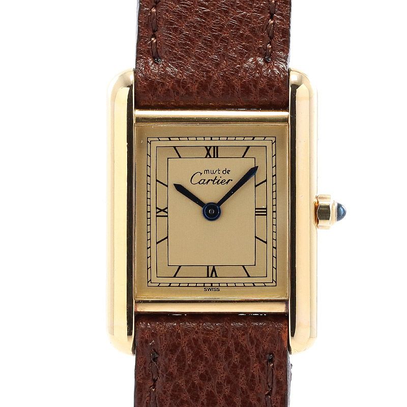 【中古】CARTIER MUST TANK SMALL MODEL VERMEIL カルティエ マストタンクSM ヴェルメイユ -