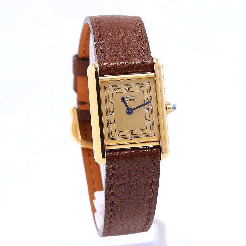 【中古】CARTIER MUST TANK SMALL MODEL VERMEIL カルティエ マストタンクSM ヴェルメイユ -