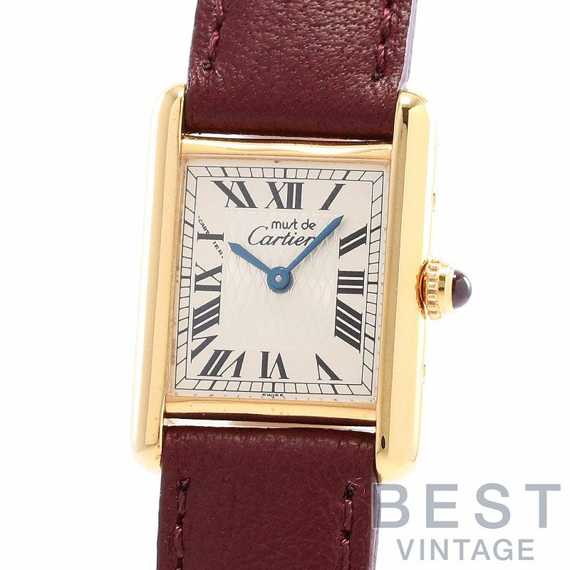 【中古】CARTIER MUST TANK SMALL MODEL VERMEIL 150TH ANNIVERSAR カルティエ マストタンクSM ヴェルメイユ 創業150周年記念 1847本限定モデル W1010195