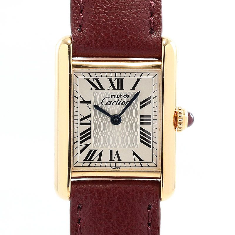 【中古】CARTIER MUST TANK SMALL MODEL VERMEIL 150TH ANNIVERSAR カルティエ マストタンクSM ヴェルメイユ 創業150周年記念 1847本限定モデル W1010195