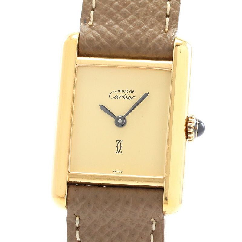 【中古】CARTIER MUST TANK SMALL MODEL VERMEIL カルティエ マストタンクSM ヴェルメイユ -