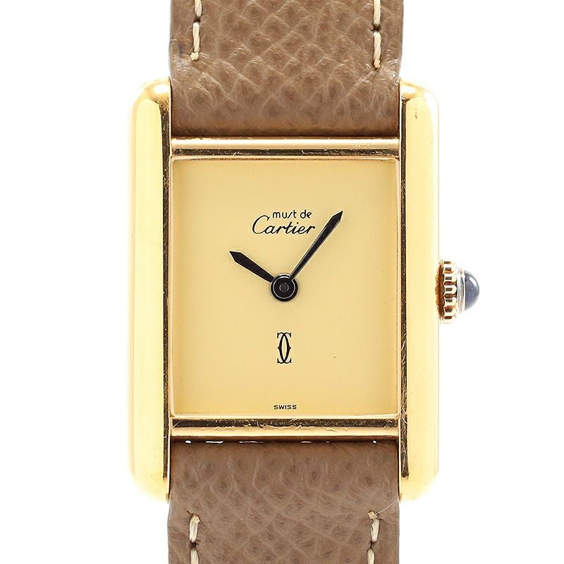 【中古】CARTIER MUST TANK SMALL MODEL VERMEIL カルティエ マストタンクSM ヴェルメイユ -
