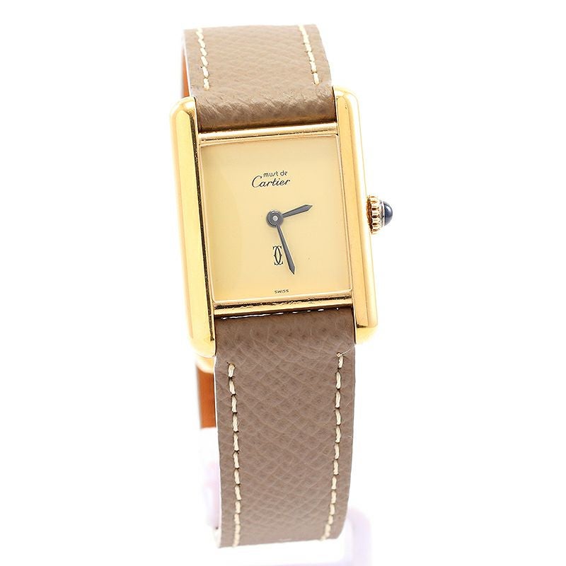 【中古】CARTIER MUST TANK SMALL MODEL VERMEIL カルティエ マストタンクSM ヴェルメイユ -