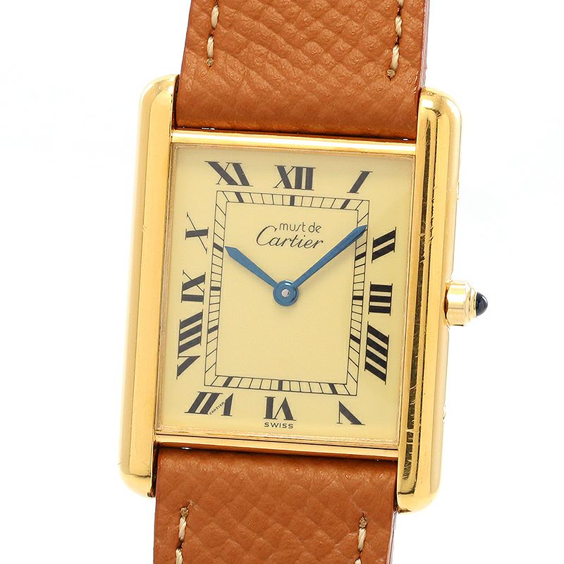 【中古】CARTIER MUST TANK LARGE MODEL VERMEIL カルティエ マストタンクLM ヴェルメイユ 83918223