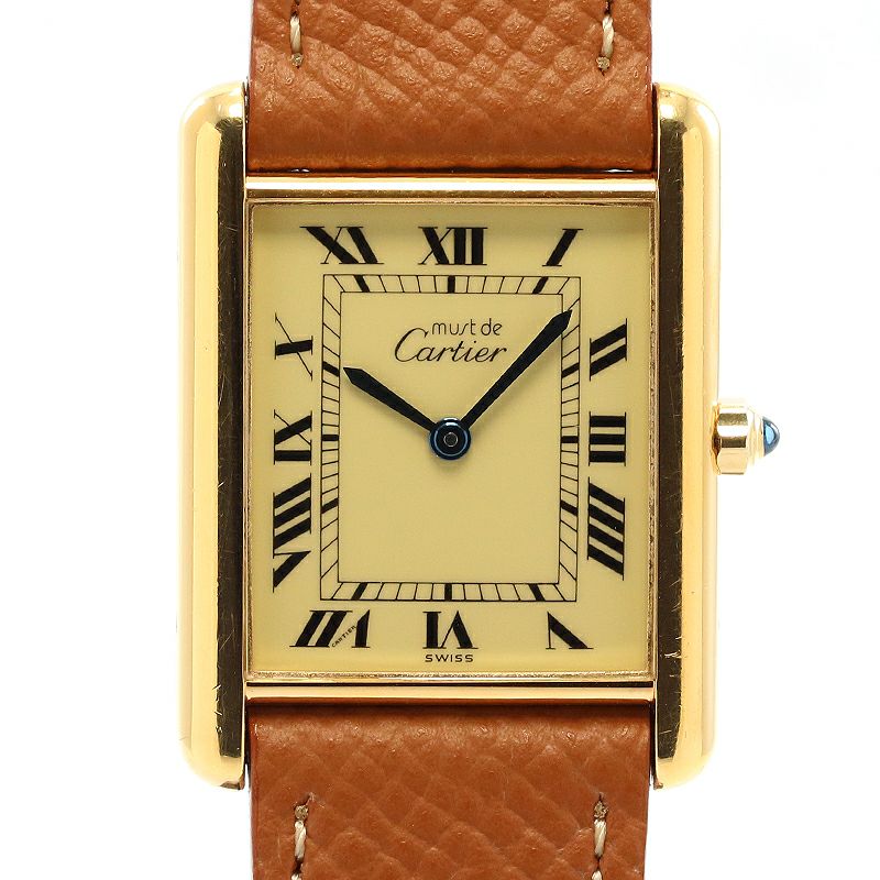 【中古】CARTIER MUST TANK LARGE MODEL VERMEIL カルティエ マストタンクLM ヴェルメイユ 83918223