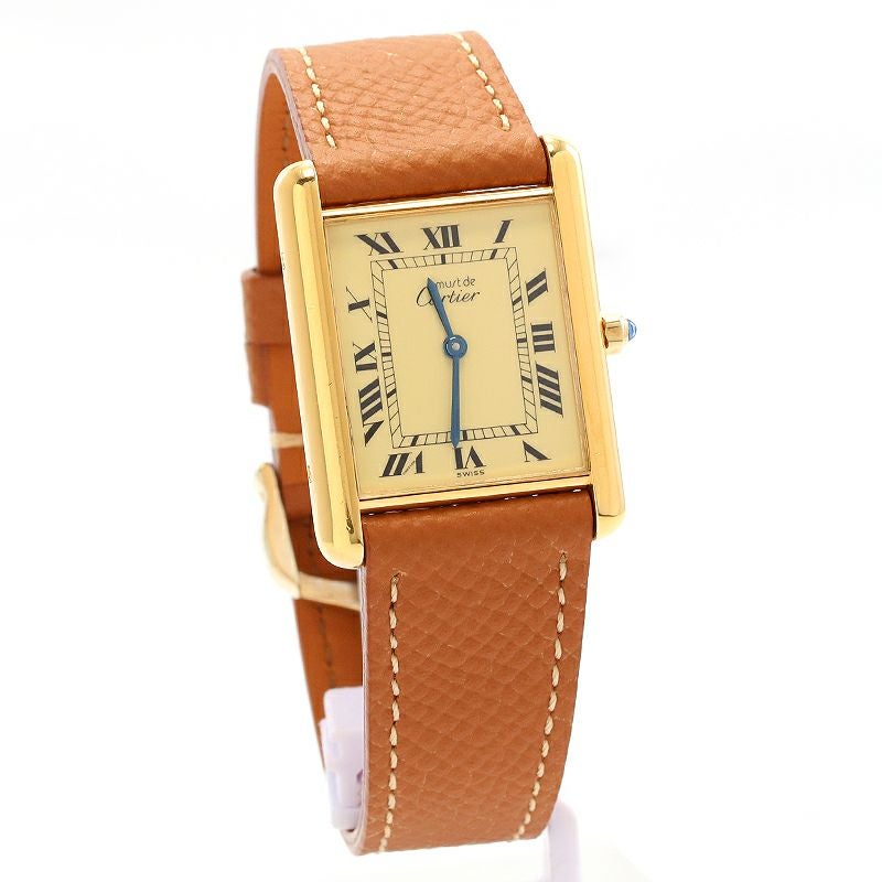 【中古】CARTIER MUST TANK LARGE MODEL VERMEIL カルティエ マストタンクLM ヴェルメイユ 83918223