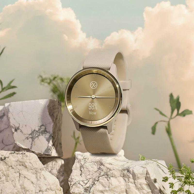 GARMIN vivomove Trend French Gray / Cream Gold ガーミン ヴィヴォムーヴ トレンド フレンチグレー / クリームゴールド 010-02665-72