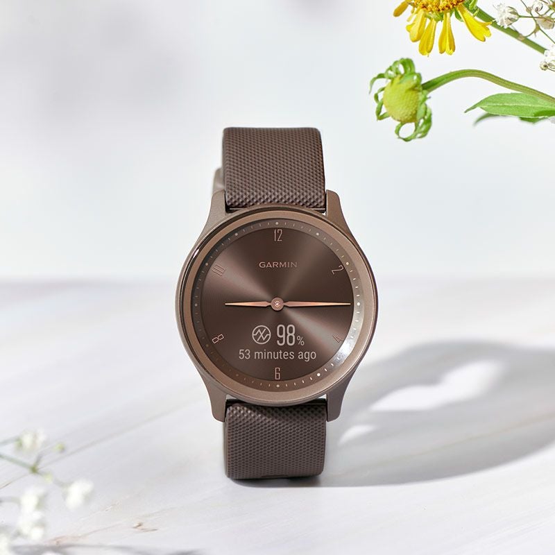 GARMIN vivomove Sport Peach Gold / Cocoa ガーミン ヴィヴォムーブ スポーツ ゴールド / ココア 010-02566-42