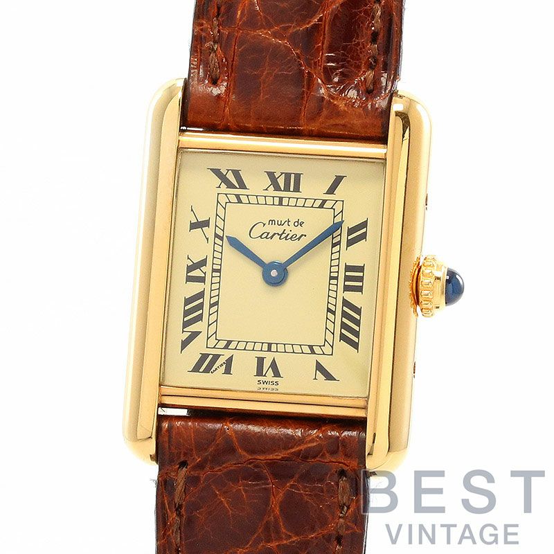 【中古】CARTIER MUST TANK SMALL MODEL VERMEIL カルティエ マストタンク ヴェルメイユ SM W1003153