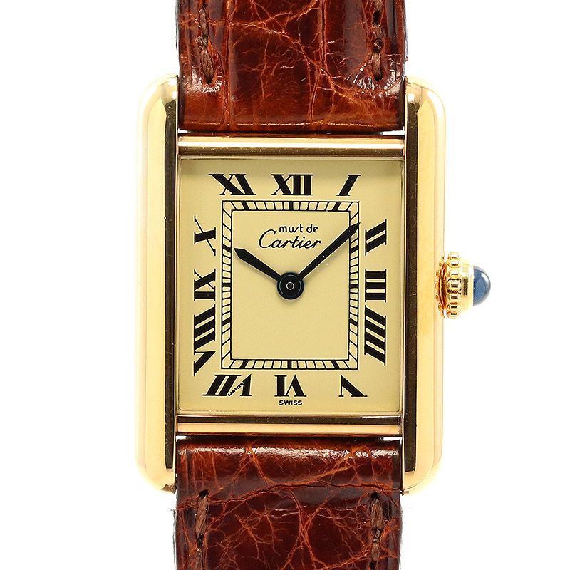 【中古】CARTIER MUST TANK SMALL MODEL VERMEIL カルティエ マストタンク ヴェルメイユ SM W1003153