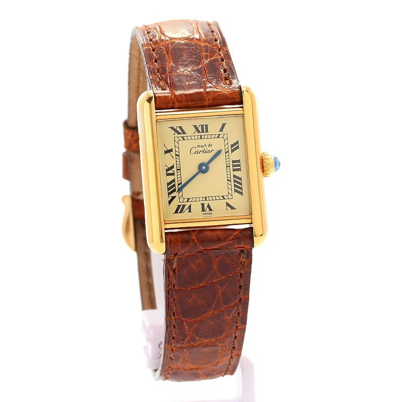 【中古】CARTIER MUST TANK SMALL MODEL VERMEIL カルティエ マストタンク ヴェルメイユ SM W1003153
