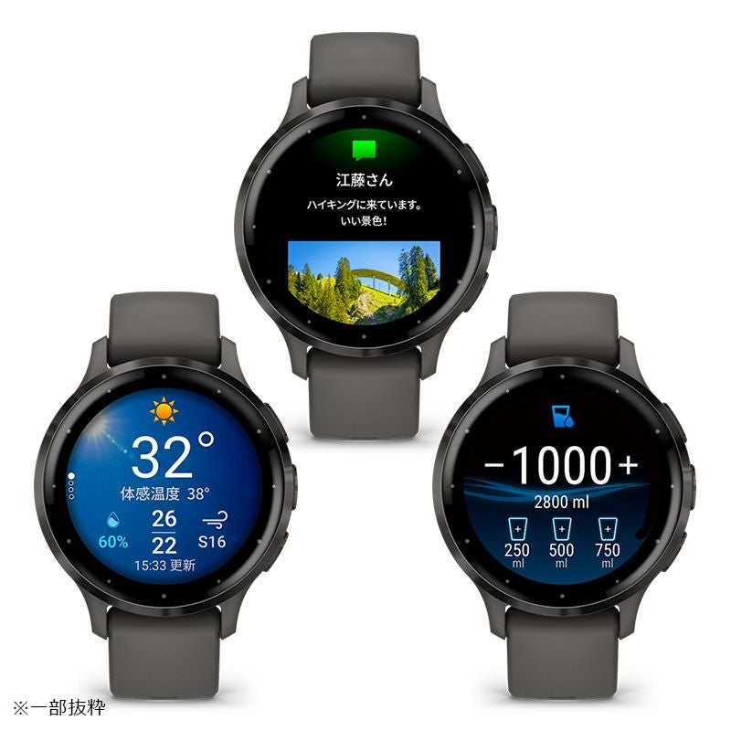 GARMIN Venu 3S Black Sesame / Slate ガーミン ヴェニュー 3S ブラックセサミ / スレート 010-02785-40