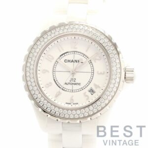 【中古】CHANEL J12 WHITE CERAMIC DIAMOND BEZEL 38MM シャネル J12 ホワイトセラミック ダイヤモンドベゼル 38MM H0969