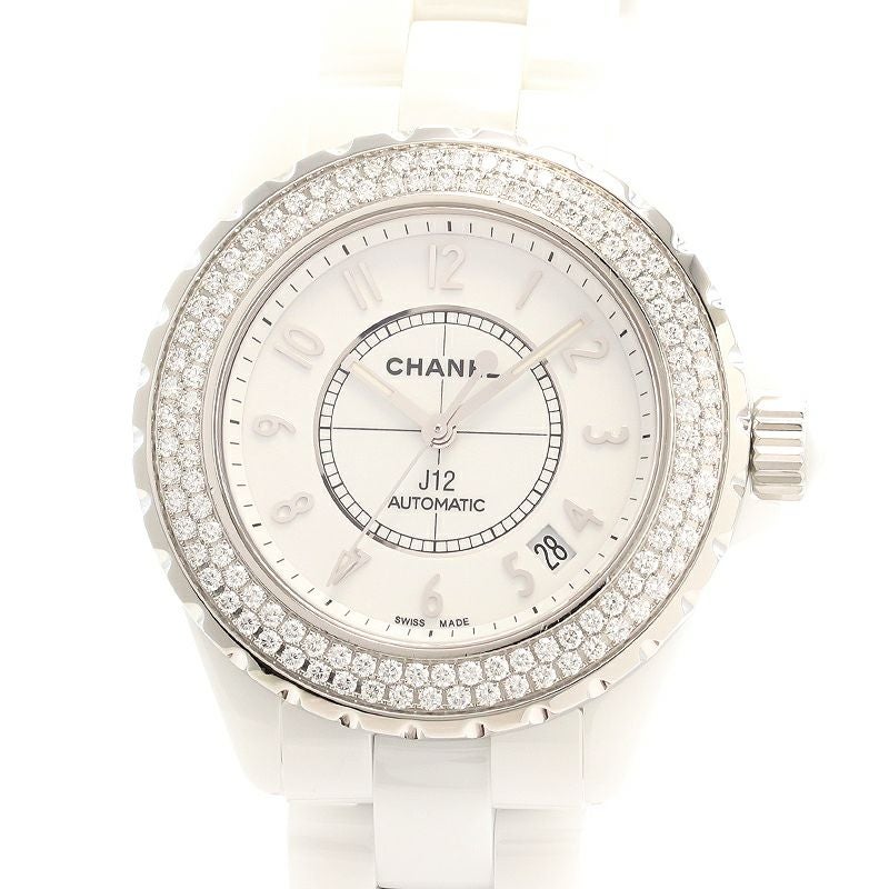 【中古】CHANEL J12 WHITE CERAMIC DIAMOND BEZEL 38MM シャネル J12 ホワイトセラミック ダイヤモンドベゼル 38MM H0969