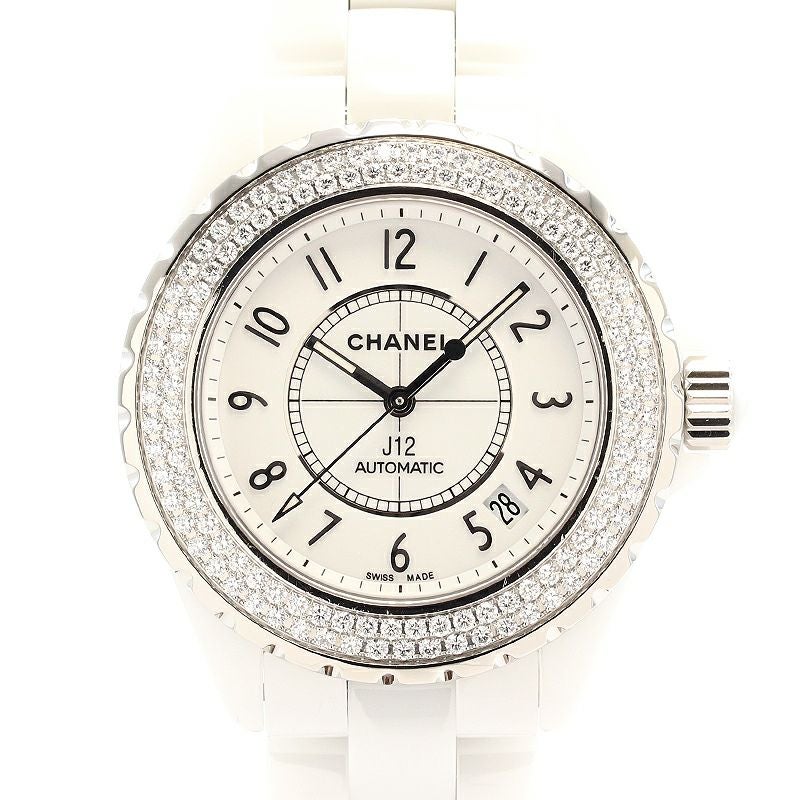 【中古】CHANEL J12 WHITE CERAMIC DIAMOND BEZEL 38MM シャネル J12 ホワイトセラミック ダイヤモンドベゼル 38MM H0969